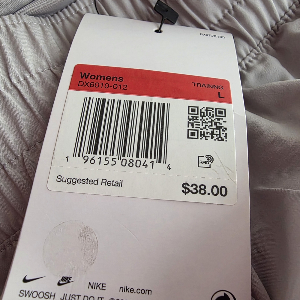 Nike One Dri Fit Light Gray Women's Athletic Shorts Size Large - Picture 8 of 10